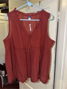 NWT Old Navy Sheer Front Tie Top